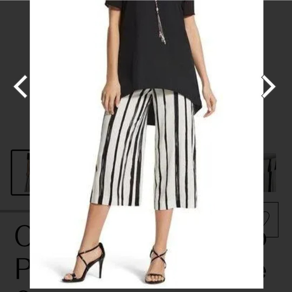 Chico's Striped Crop Pants
Size 1 or small sz 8 black white
